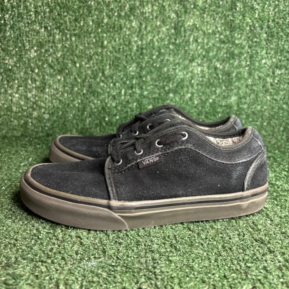 Vans Chukka Low Suede Skateboarding Streetwear Sneakers Shoes Black Youth Sz 3.0